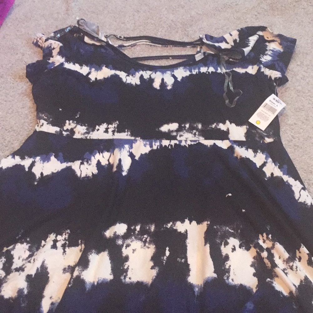 Blue and white dress